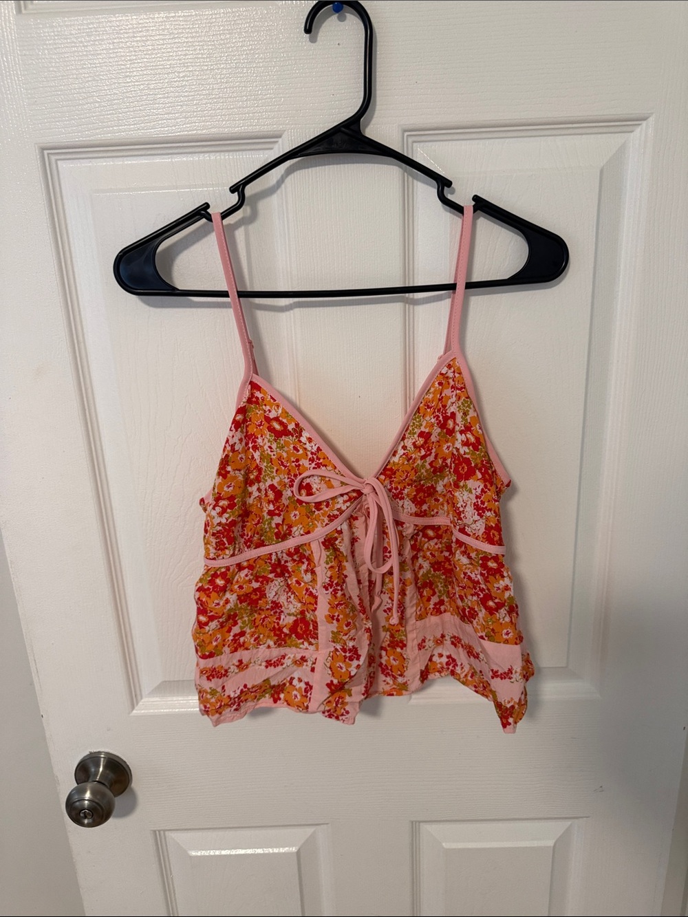 Sienna Sky Pink Floral Tie-Front Cami Top